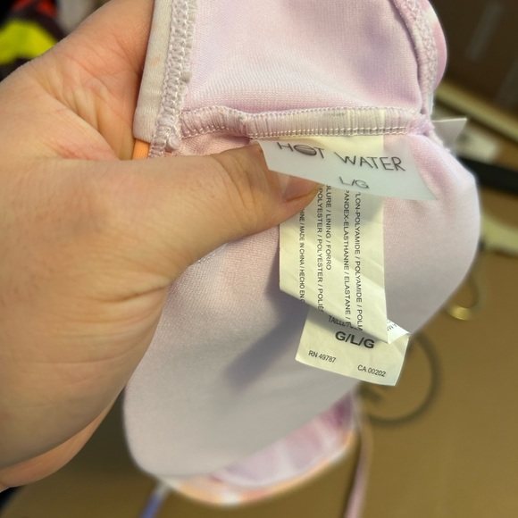 NWT HOT WATER TIE DYE HALTER BIKINI TOP - Picture 3 of 3